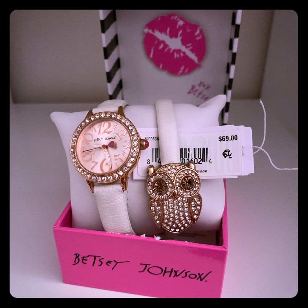 Betsy Johnson Watch & Bracelet Set